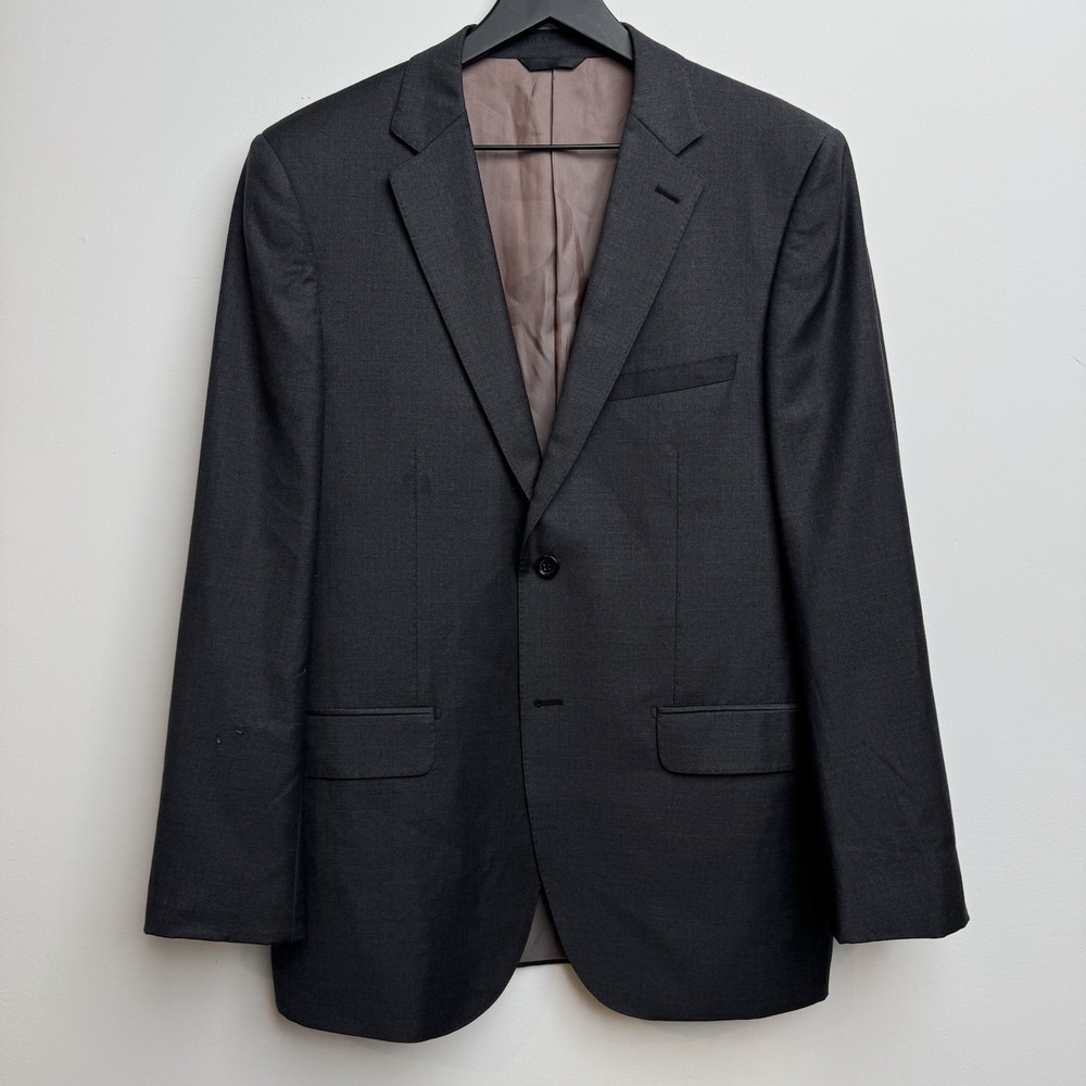 Ermenegildo Zegna Suit Jacket 40R Charcoal Gray 100% Wool Coat‎ Italy Zola SBX2